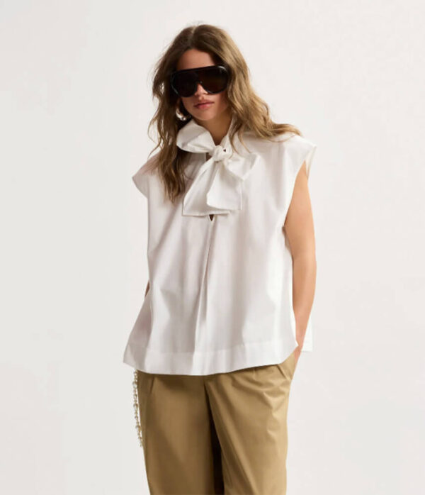 Essentiel Antwerp Jalaysia Sleeveless Top in Off White