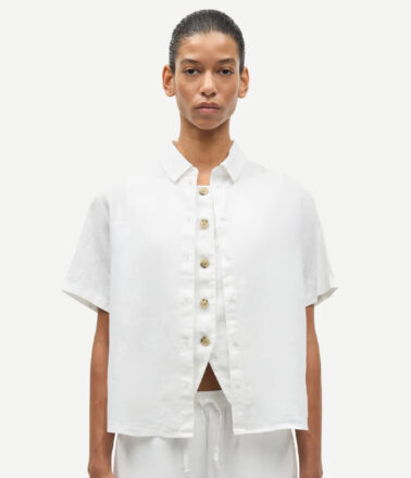 Samsoe Samsoe Short Sleeve Samina Shirt in White