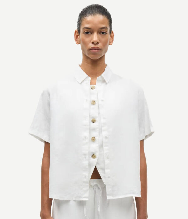 Samsoe Samsoe Short Sleeve Samina Shirt in White