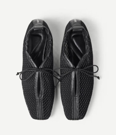 Samsoe Samsoe Salilli Laced Ballerina Pumps in Black