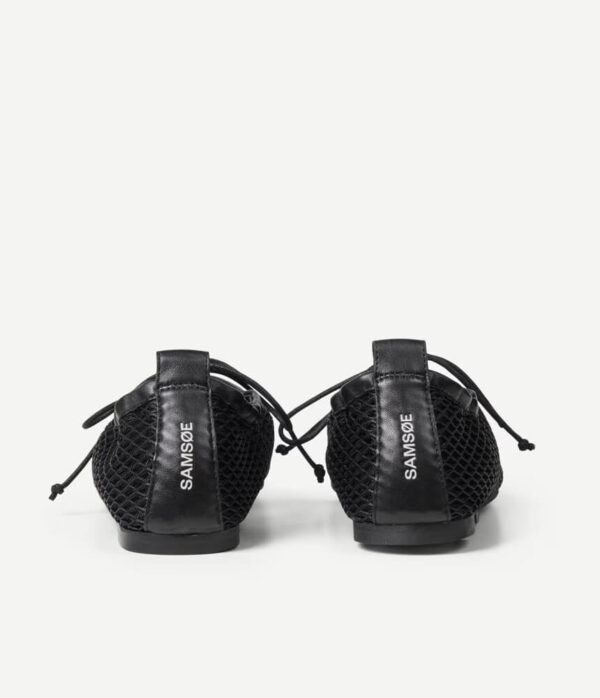Samsoe Samsoe Salilli Laced Ballerina Pumps in Black