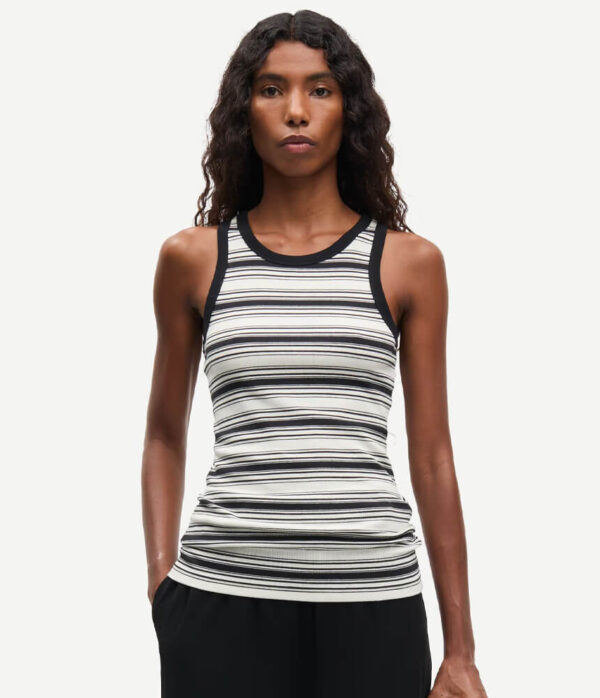 Samsoe Samsoe Alexo Tank in Egret Stripe