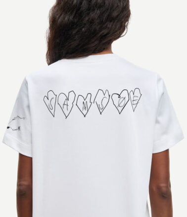 Samsoe Samsoe Sacamino Short Sleeve Tee in White Scribbles
