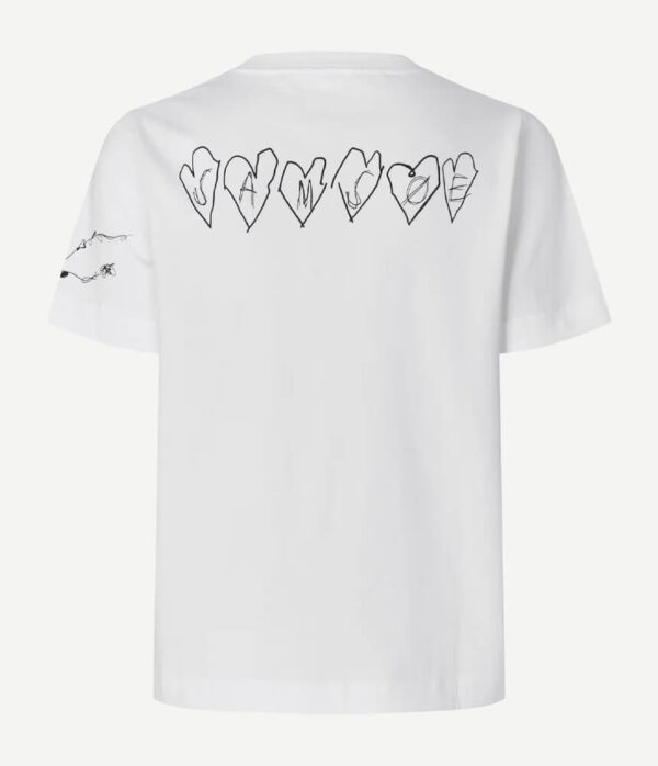 Samsoe Samsoe Sacamino Short Sleeve Tee in White Scribbles