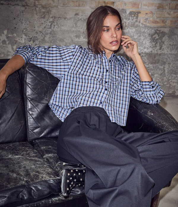 Haute L’Amitie Isolde Check Shirt in Blue Check