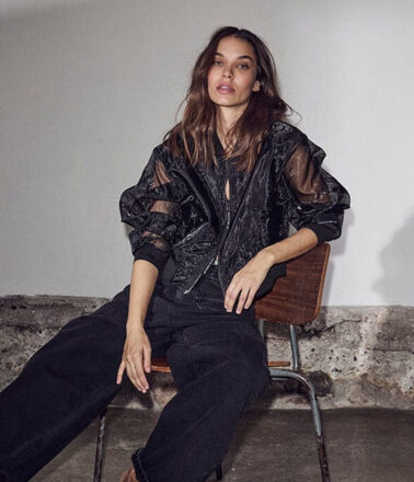 Haute L’Amitie Organza Bomber in Black