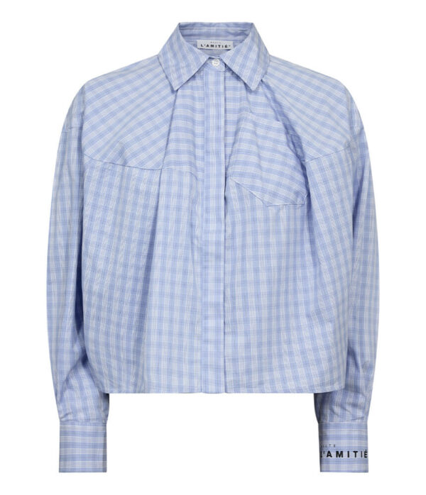 Haute L’Amitie Sophie Check Shirt in Pale Blue