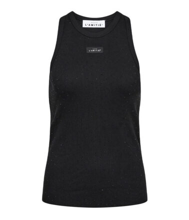 Haute L’Amitie Rib Badge Stone Tank in Black