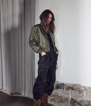 Haute L’Amitie Sally Crop Bomber in Army