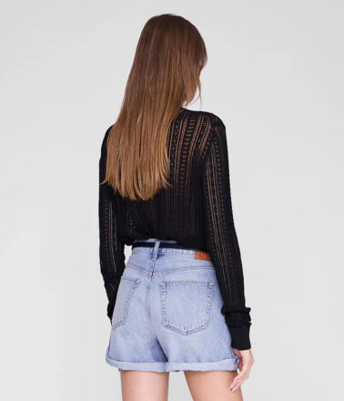 Anine Bing Moni Crop Cardigan in Black