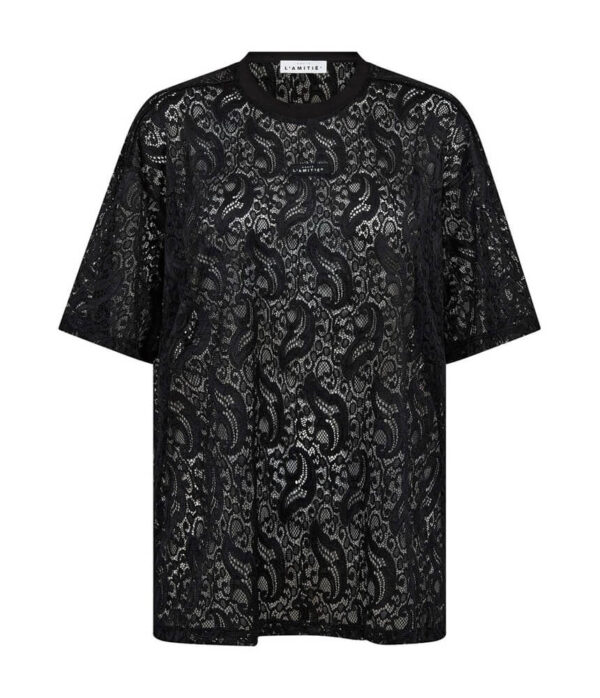 Haute L’Amitie Summer Lace Tee in Black