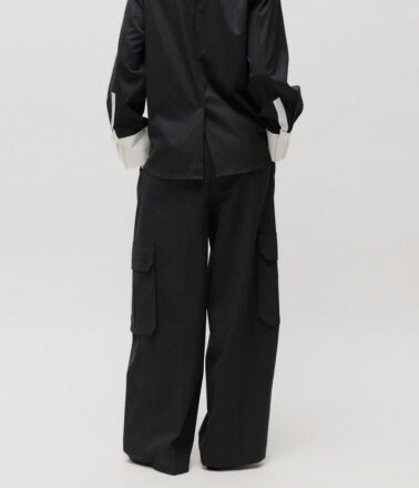 2NDDAY Orenia Yarn Dye Suiting Pants in Phantom Black