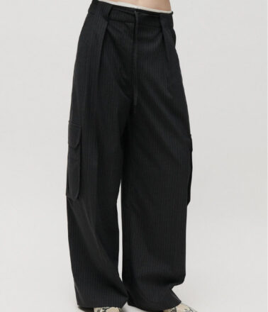2NDDAY Orenia Yarn Dye Suiting Pants in Phantom Black