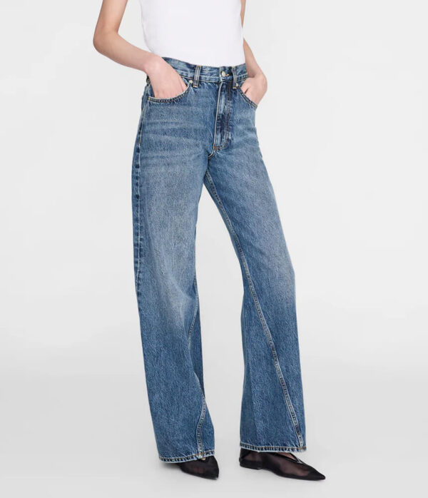 Anine Bing Brie Wide Leg Jean in Cabana Blue