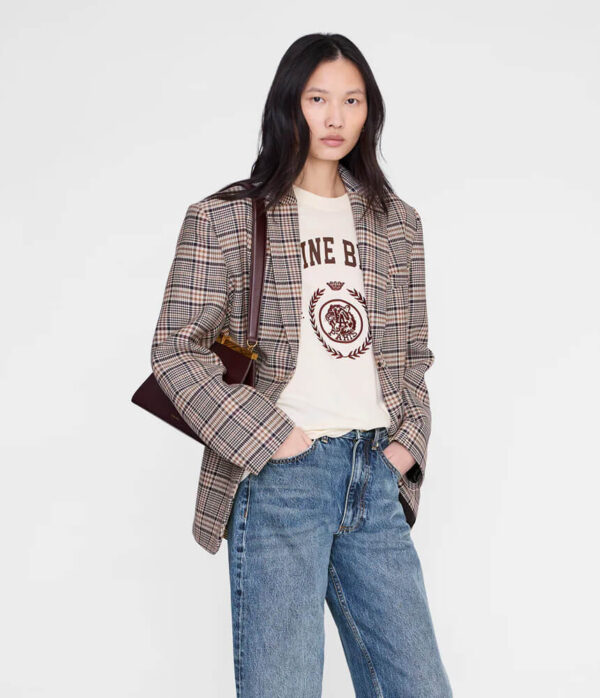 Anine Bing Jaylin Tee Collegiate in Cream