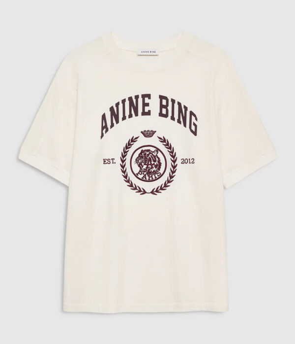 Anine Bing Jaylin Tee Collegiate in Cream