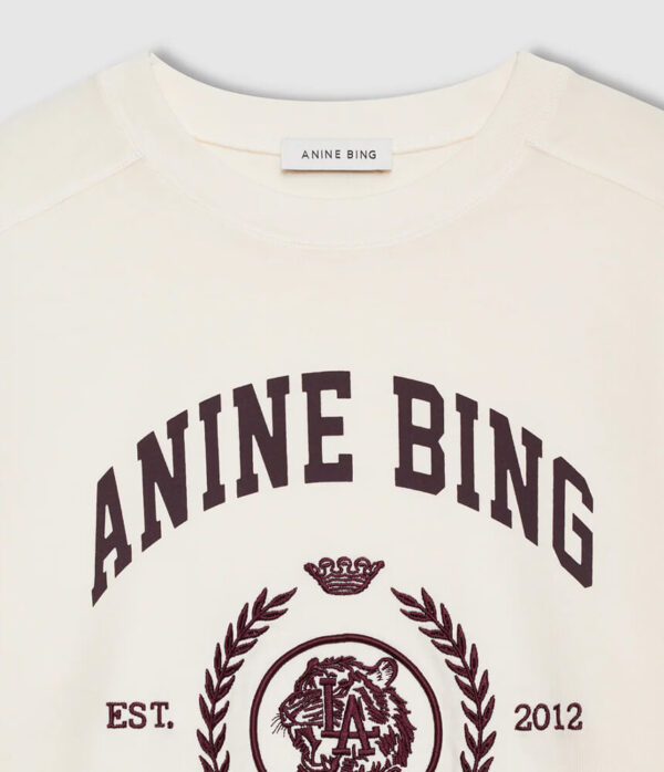 Anine Bing Jaylin Tee Collegiate in Cream