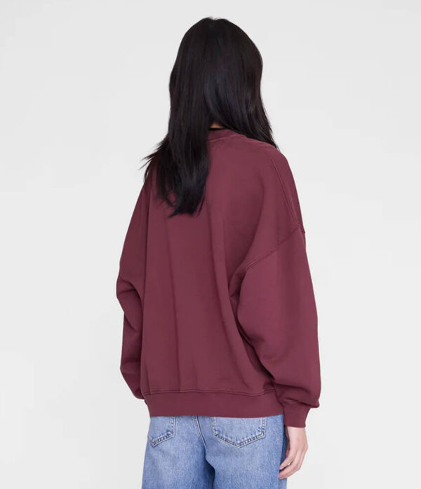 Anine Bing Miles Sweatshirt Letterman in Fig (Burgundy)