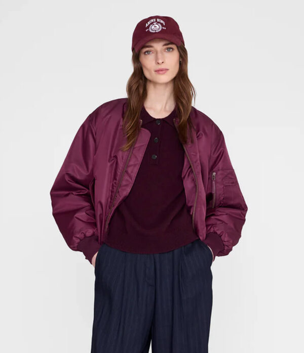 Anine Bing Jeremy Baseball Cap in Fig (Burgundy)