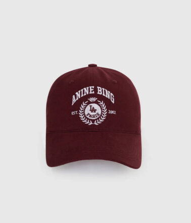 Anine Bing Jeremy Baseball Cap in Fig (Burgundy)