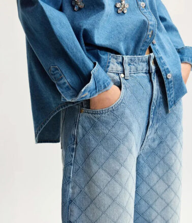 Essentiel Antwerp Katsu Barrel Leg Jean in Aquamarine Blue