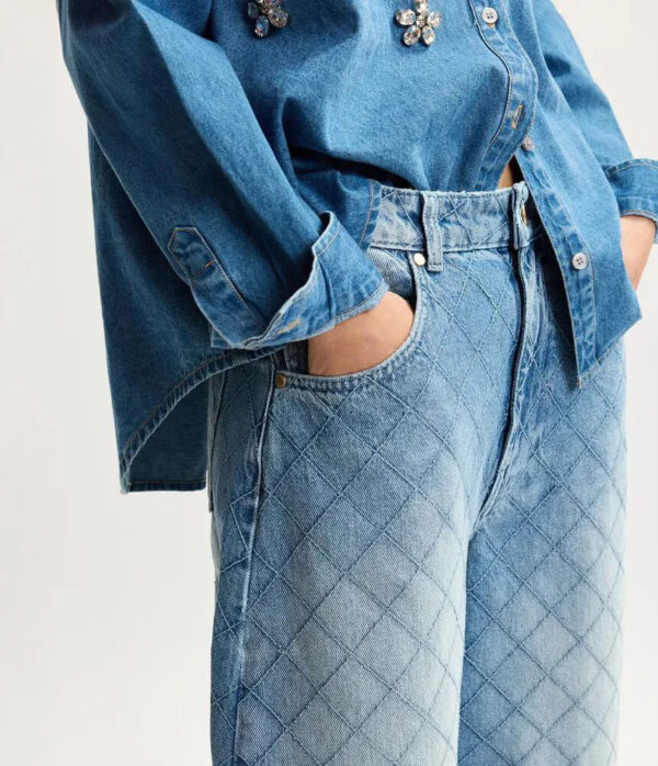 Essentiel Antwerp Katsu Barrel Leg Jean in Aquamarine Blue