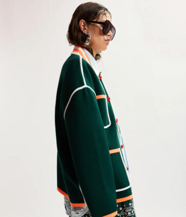 Essentiel Antwerp Kokorico Knitted Cardigan in Bottle Green