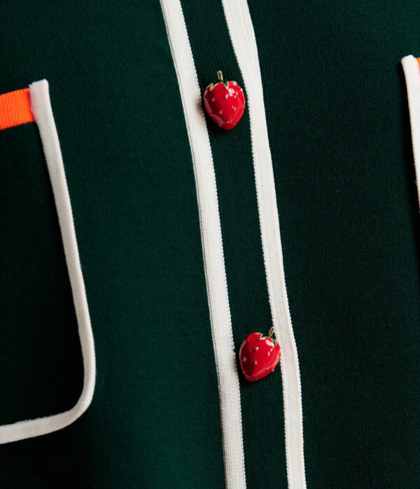 Essentiel Antwerp Kokorico Knitted Cardigan in Bottle Green