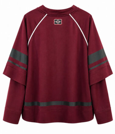 Ganni Cycora Double Layered Longsleeve Top  in Burgundy