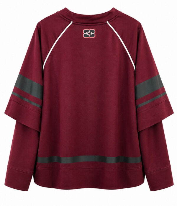 Ganni Cycora Double Layered Longsleeve Top  in Burgundy