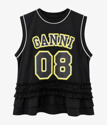 Ganni Cycora Oversized Tank Top in Black