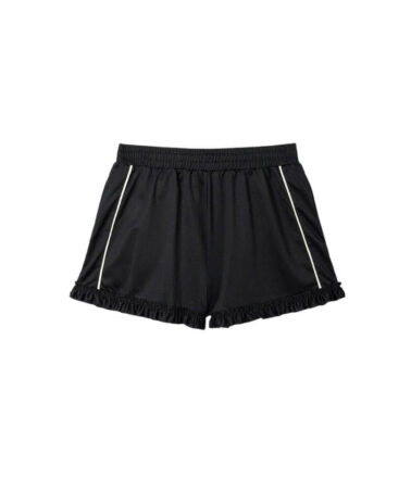 Ganni Cycora Shorts with Frills in Black