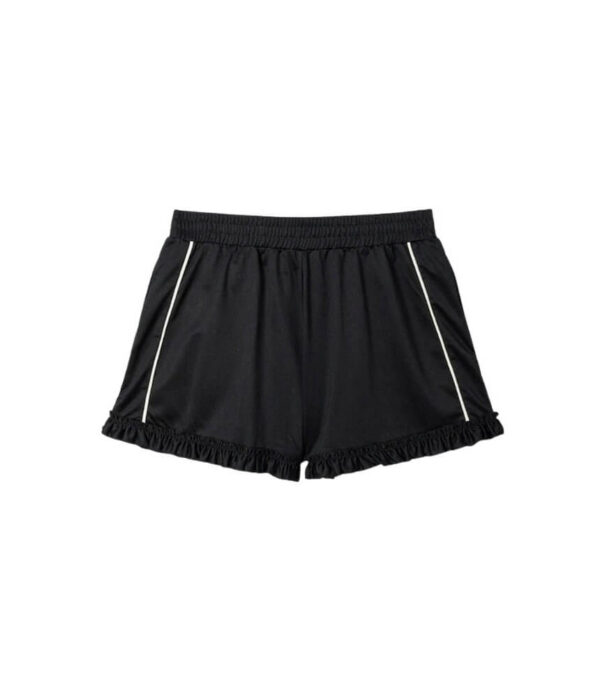Ganni Cycora Shorts with Frills in Black