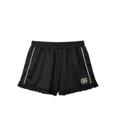 Ganni Cycora Shorts with Frills in Black