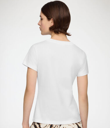 Ganni Basic Cotton Jersey Baby Fit Tiger Tee in Bright White
