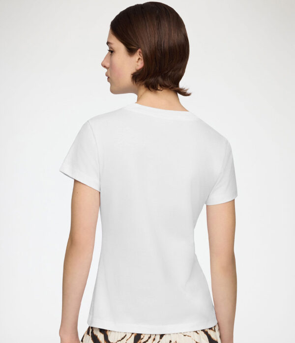 Ganni Basic Cotton Jersey Baby Fit Tiger Tee in Bright White