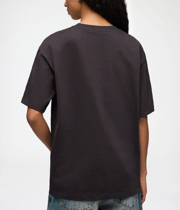 Ganni Heavy Cotton Jersey Tiger Caviar Tee in Phantom Black