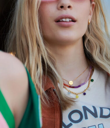 Rachel Jackson Mini Happy Face Necklace in Gold