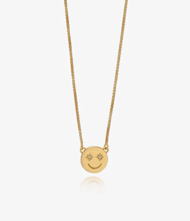 Rachel Jackson Mini Happy Face Necklace in Gold
