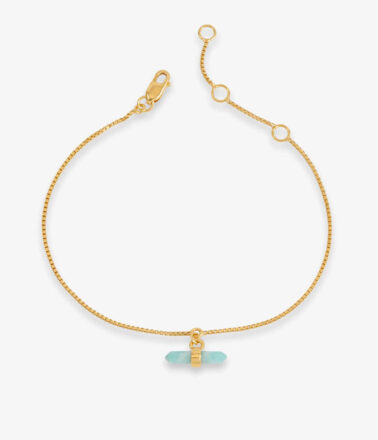 Rachel Jackson Tranquility Amazonite T Bar Bracelet in Gold