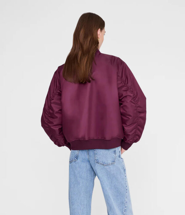 Anine Bing Leon Bomber Jacket in Fig (Burgundy)