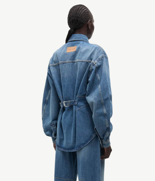 Samsoe Samsoe Saharp Seam Denim Shirt in Sephia Blue