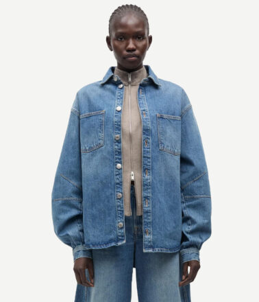 Samsoe Samsoe Saharp Seam Denim Shirt in Sephia Blue