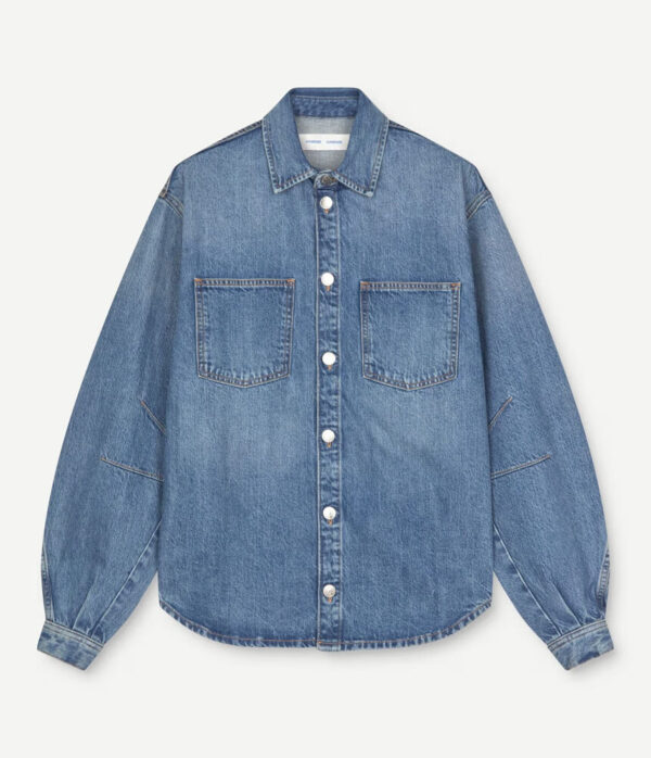 Samsoe Samsoe Saharp Seam Denim Shirt in Sephia Blue
