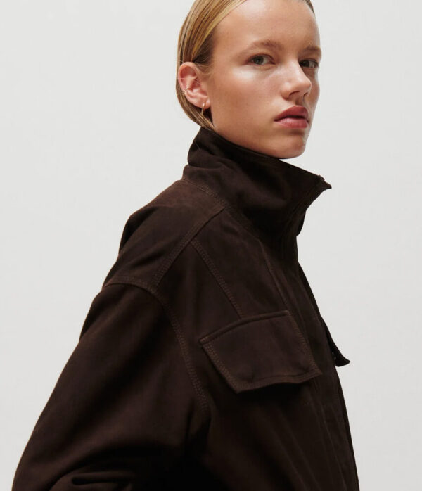 2ND DAY Maluma Suede Feel Jacket in Java Brown