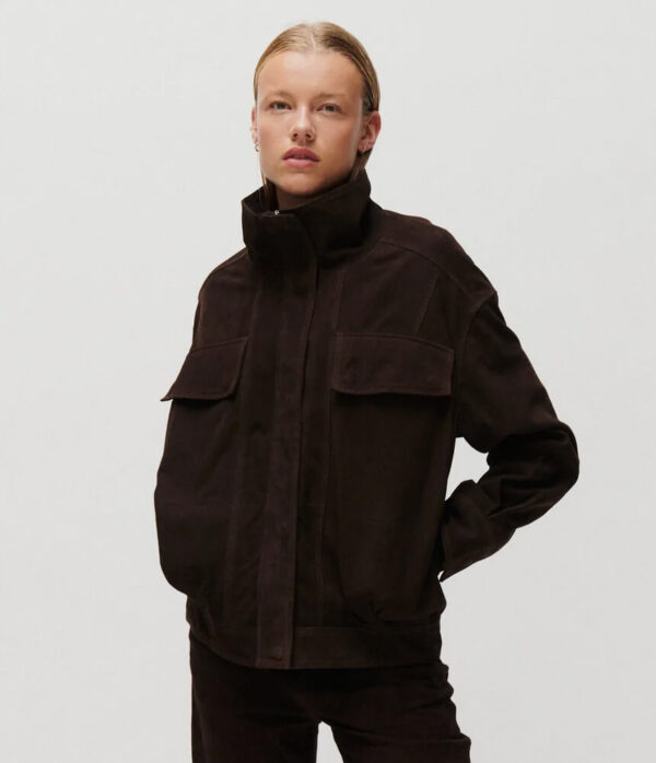 2ND DAY Maluma Suede Feel Jacket in Java Brown