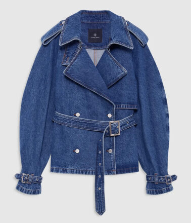 Anine Bing Pascale Trench Coat in Clean Indigo Blue