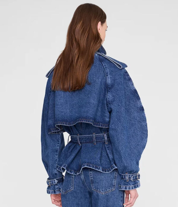 Anine Bing Pascale Trench Coat in Clean Indigo Blue