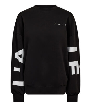 Haute L’Amitie Maxi Split Logo Sweatshirt in Black