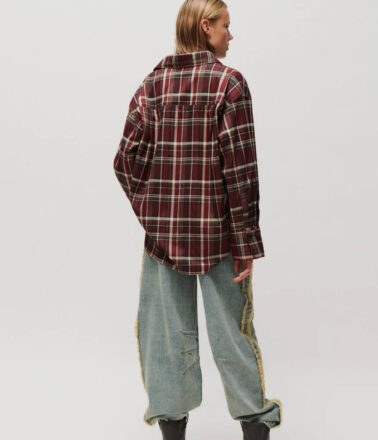 2NDDAY 2ND Manny Classic Flannel Shirt in Burgundy